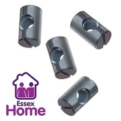 M6 Barrel Nuts -  for use with Furniture Bolts  (Ikea Style) - pack of 4