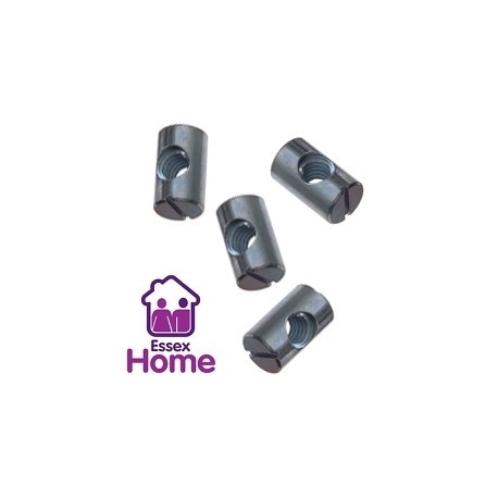 M6 Barrel Nuts -  for use with Furniture Bolts  (Ikea Style) - pack of 4