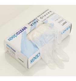 Keep Clean Vinyl Powdered Disposable Gloves