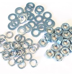 (150 PIECE) M5 MULTIPACK - NUTS, WASHERS & SPRING COILS BZP ZINC