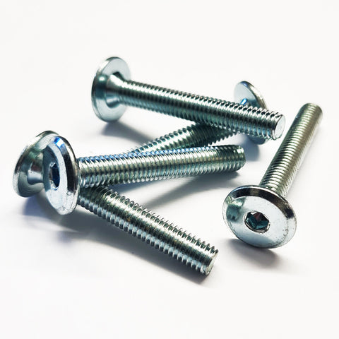 IKEA 108903 Slotted Head Barrel Nuts – M6 Flange Head (Pack Of 4) – Silver Metal